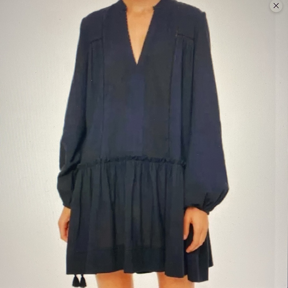 Tuckernuck POMANDER PLACE Black Ophelia Beach Coverup Resort Dress Drop Waist M